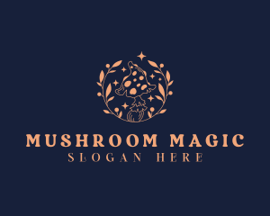 Mushroom Wreath Plant logo design