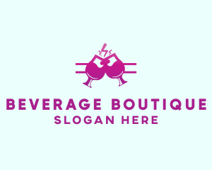 Electric Pink Cocktail Drink Bar  logo