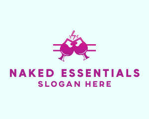 Electric Pink Cocktail Drink Bar  logo design