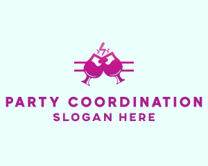 Electric Pink Cocktail Drink Bar  logo design