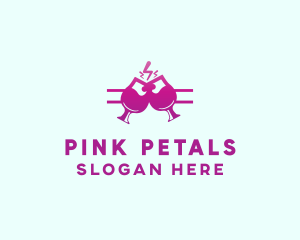 Electric Pink Cocktail Drink Bar  logo design