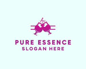 Electric Pink Cocktail Drink Bar  logo design