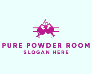 Electric Pink Cocktail Drink Bar  logo design