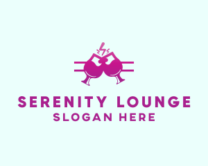 Electric Pink Cocktail Drink Bar  logo design