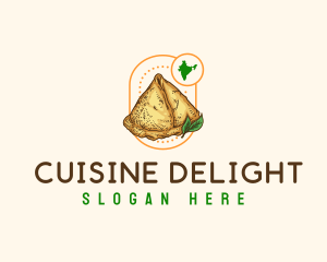 Indian Samosa Food logo design