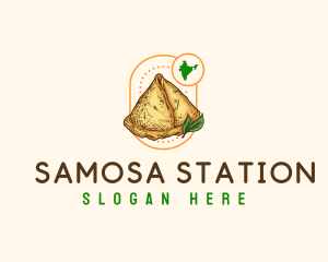 Indian Samosa Food logo