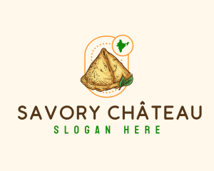 Indian Samosa Food logo design