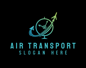 Airplane Shipping Clock logo design