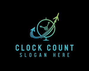 Airplane Shipping Clock logo design