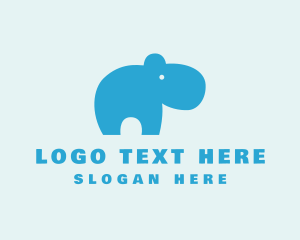 Cute Hippo Silhouette logo