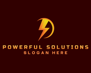 Thunderbolt Lightning Electricity logo design