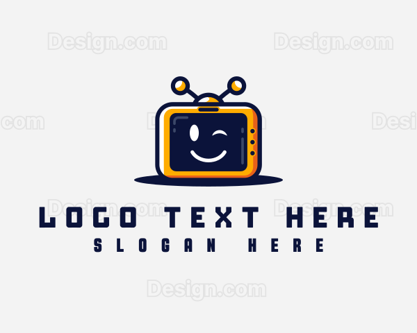 Cute TV Robot Logo