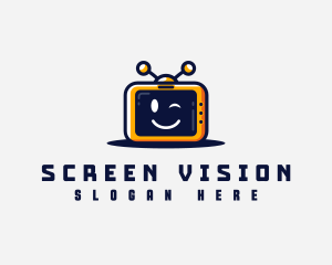 Cute TV Robot logo design