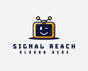 Cute TV Robot logo design