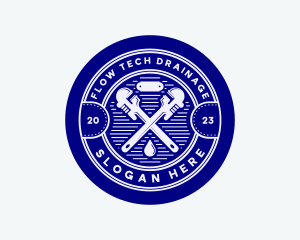 Drainage Plumber Wrench logo design