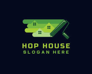 Paint Roller House logo design