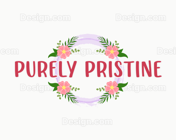 Feminine Floral Wreath Logo