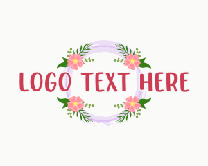 Feminine Floral Wreath logo