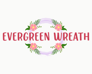 Feminine Floral Wreath logo design