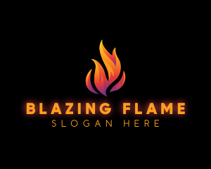 Flame Fire Blazing logo design