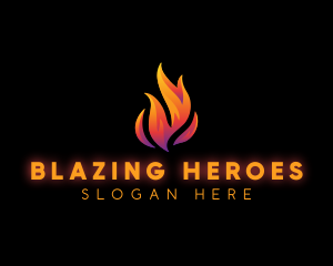 Flame Fire Blazing logo design