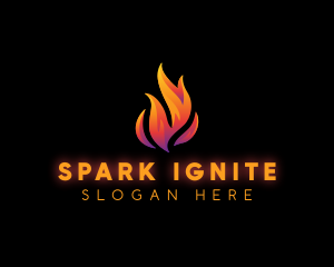 Flame Fire Blazing logo design