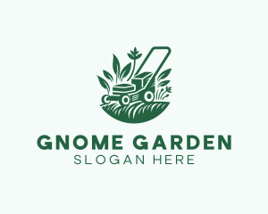 Grass Lawn Mower Gardening logo design