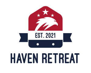 Patriotic Eagle Home Badge logo design