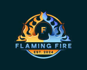 Flame Heating HVAC logo design