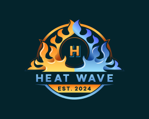 Flame Heating HVAC logo design