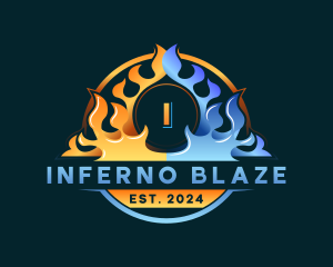 Flame Heating HVAC logo design