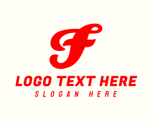 Retro Cursive Letter F logo