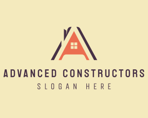 Residential House Letter A logo design