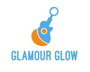 Guitar Magnifying Glass Logo