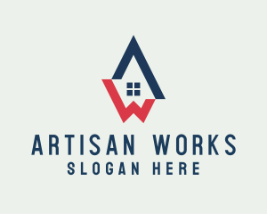 Housing Letter AW Monogram logo design