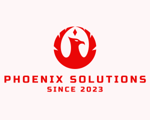 Diamond Round Phoenix logo design