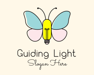 Butterfly Light Bulb logo design