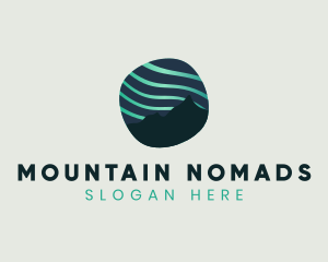 Aurora Borealis Mountain logo design