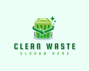 Trash Bin Recycling logo design