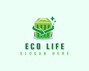 Trash Bin Recycling logo design