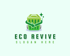 Trash Bin Recycling logo design