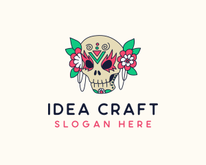 Mexican Floral Calavera  Logo