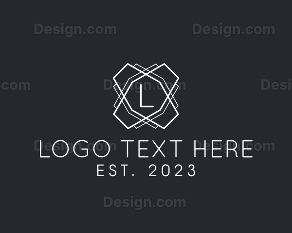 Geometric Line Interior Design Logo