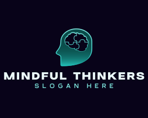 Human Mind Puzzle logo design