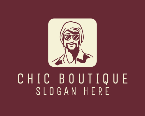 Handsome Hipster Man logo