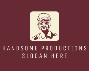 Handsome Hipster Man logo