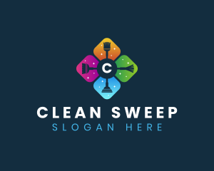 Housekeeping Tools Sanitation logo design