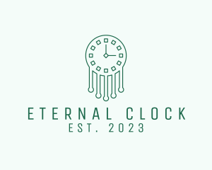 Melting Drip Clock  logo design