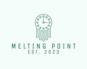 Melting Drip Clock  logo design