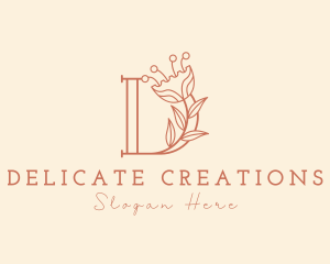 Botanical Flower Letter D logo design